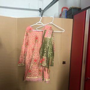 Eid  dress Pink and green gharara set
